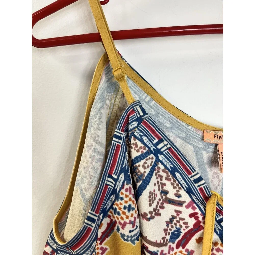 FLYING TOMATO Small Cold Shoulder Lace Up Front Colorful/Sexy/Fun S 💛 - Picture 5 of 5